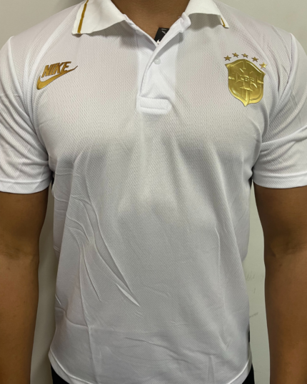 Camiseta Brasil Polo Branca Casual