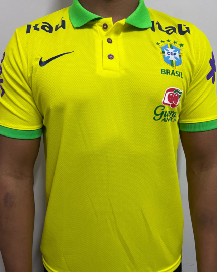 Camiseta Brasil Amarela Itau Polo