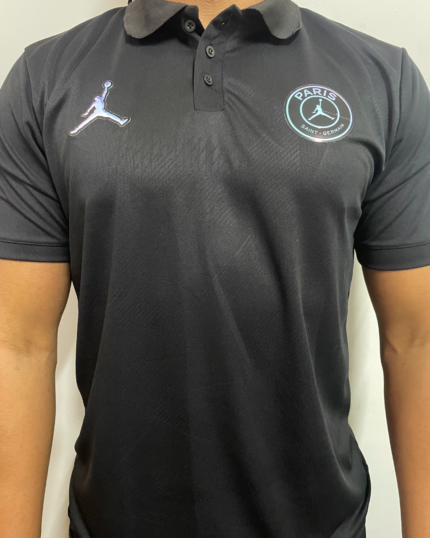 Camiseta PSG polo Preta Casual