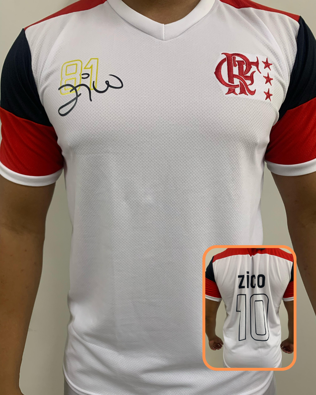 15491719483-catalogo-1-f0dc66255b91ebb57217681647166022-1024-1024.png Camisa Flamengo Retrô Zico Branca - Imagem 1