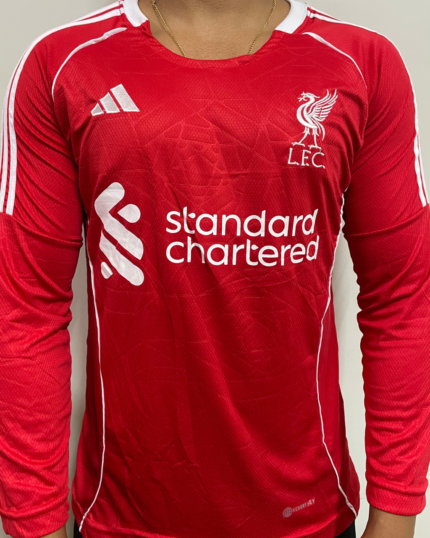 Camisa Liverpool Trad Vermelha 2025/26 Manga Longa