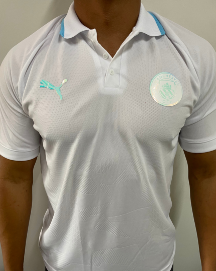 Camisa Man City Polo Branca Casual