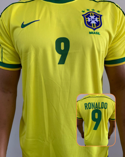 Camisa Brasil Amarelo Retrô Ronaldo 1998/99