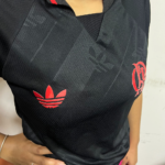 Camisa Flamengo Lifestyler Preta Polo 2025/26 Feminina