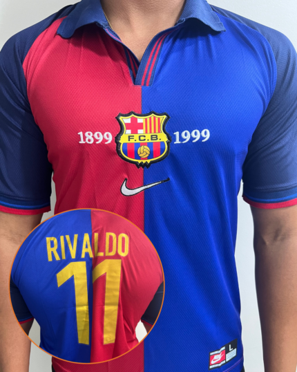 Camisa Barcelona Retro Rivaldo 1999/00