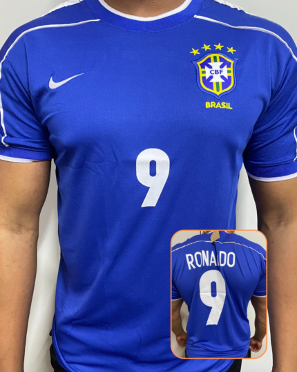 Camisa Brasil Retrô Azul Ronaldo 1998/99