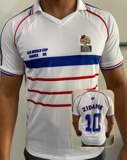 Camisa França Branca Retrô Zidane 1998/99