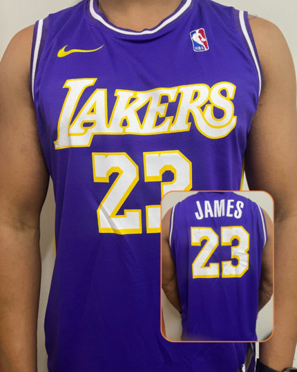 Camiseta Los Angeles Lakers Roxa Lebron James 23