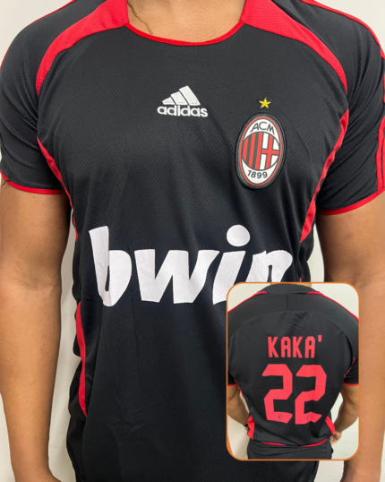 Camisa Milan Preta Retrô Kaká 2007/08