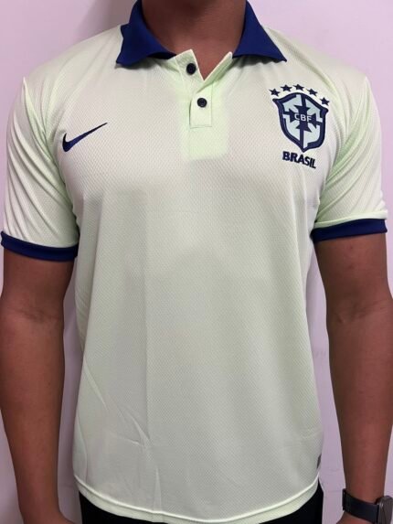 Camiseta Brasil Polo Verde com Azul