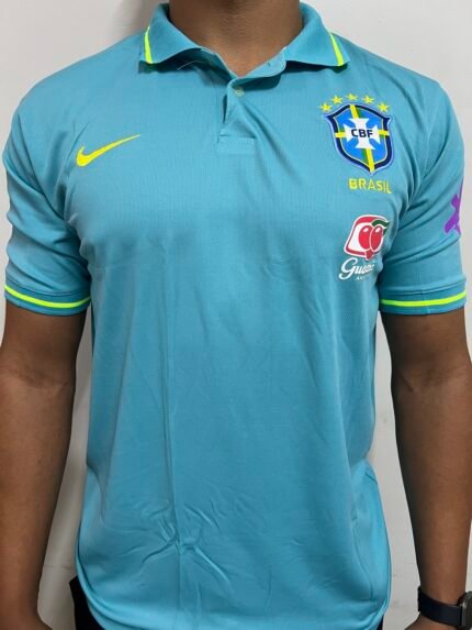 Camiseta Brasil Polo Azul Claro