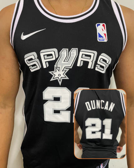 Camiseta San Antonio Spurs Preta Tim Duncan 21