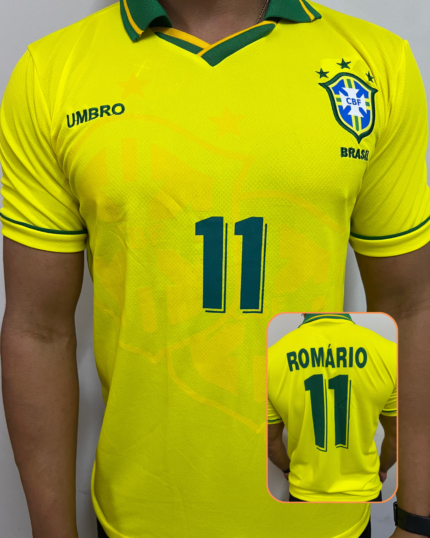 Camisa Brasil Amarelo Retrô Romário 1994