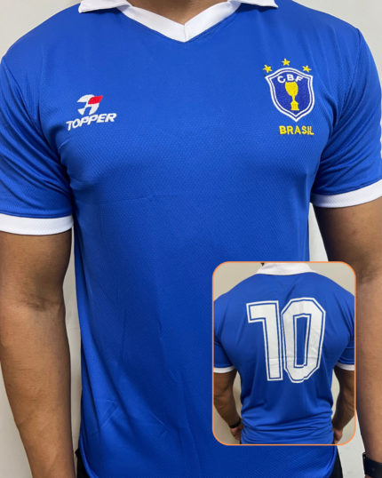 Camiseta Brasil Retrô Azul 1986