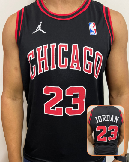 Camiseta Chicago Bulls Preta Jordan 23 ( Sem Búfalo)