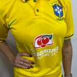 Camiseta Brasil Amarela Guaraná Polo Feminina